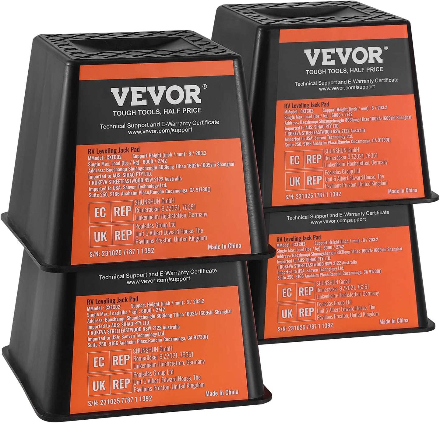 VEVOR Trailer Jack Block for Effortless RV Leveling and Stability