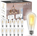Edison LED Light Bulbs E26 60W Equivalent Dimmable 12 Pack - Warm