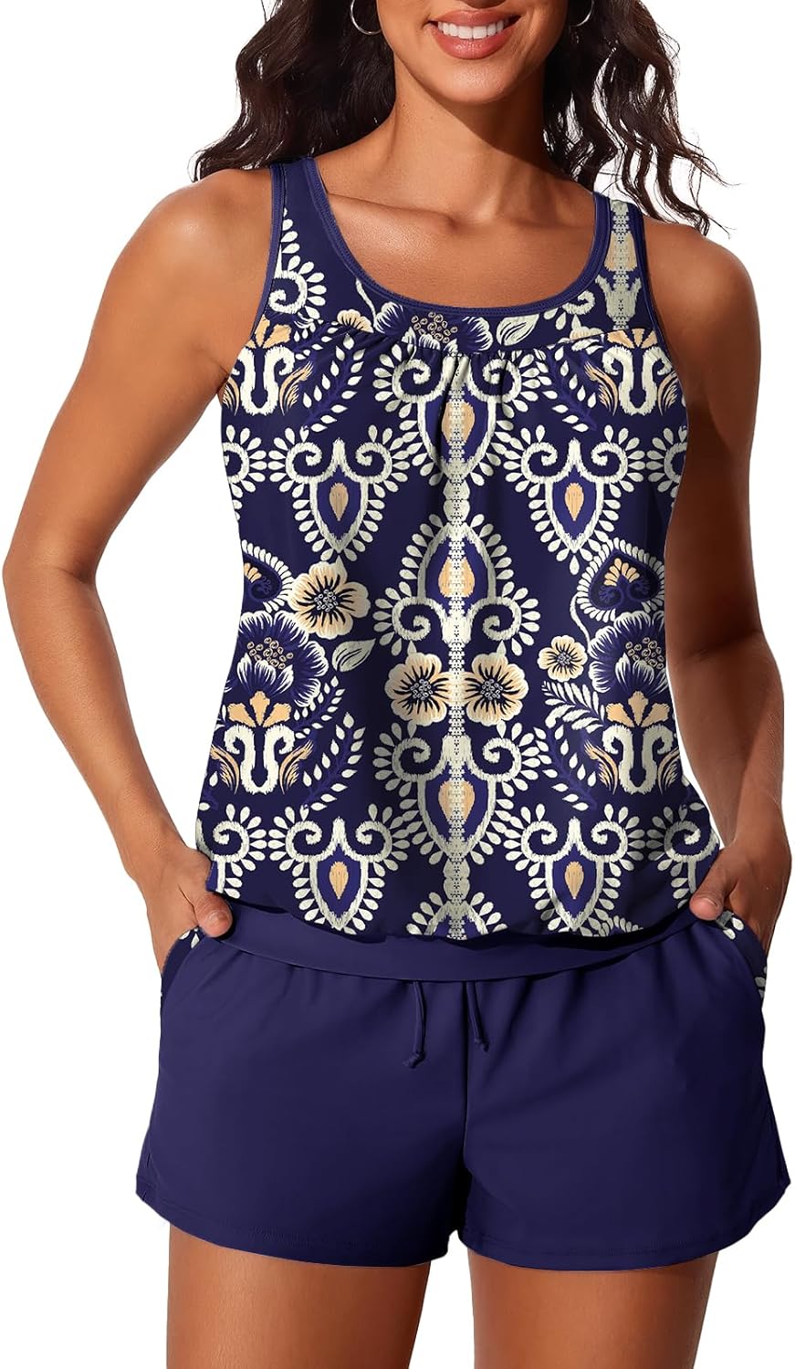 Summer Mae Blouson Women's Tankini Swimsuits for Comfort
