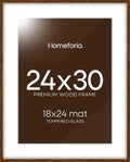 24x30 Walnut Frame with 18x24 Mat - High End Oak Poster Frame