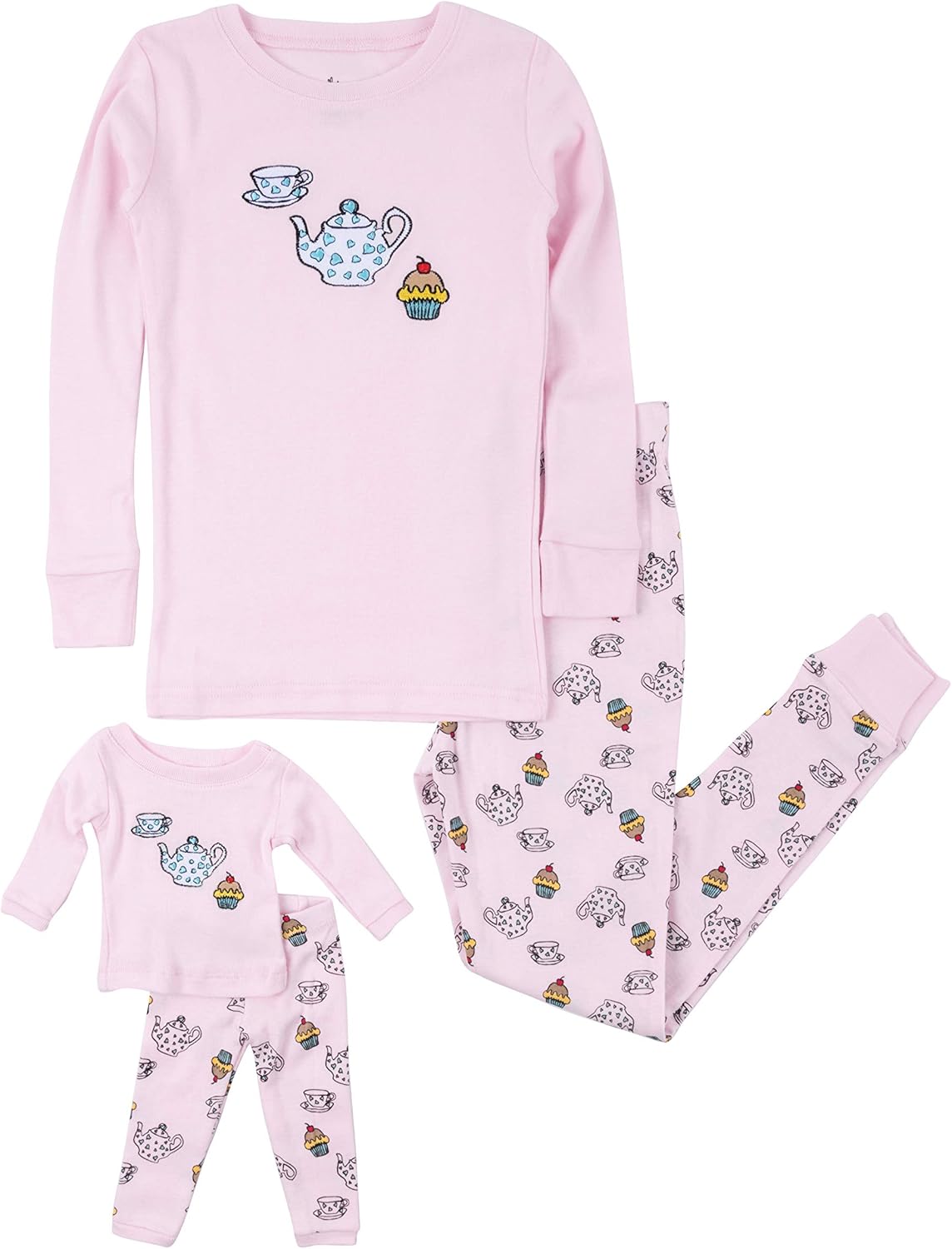 Leveret Kids Pajamas Matching Doll & Girls Pajamas Set