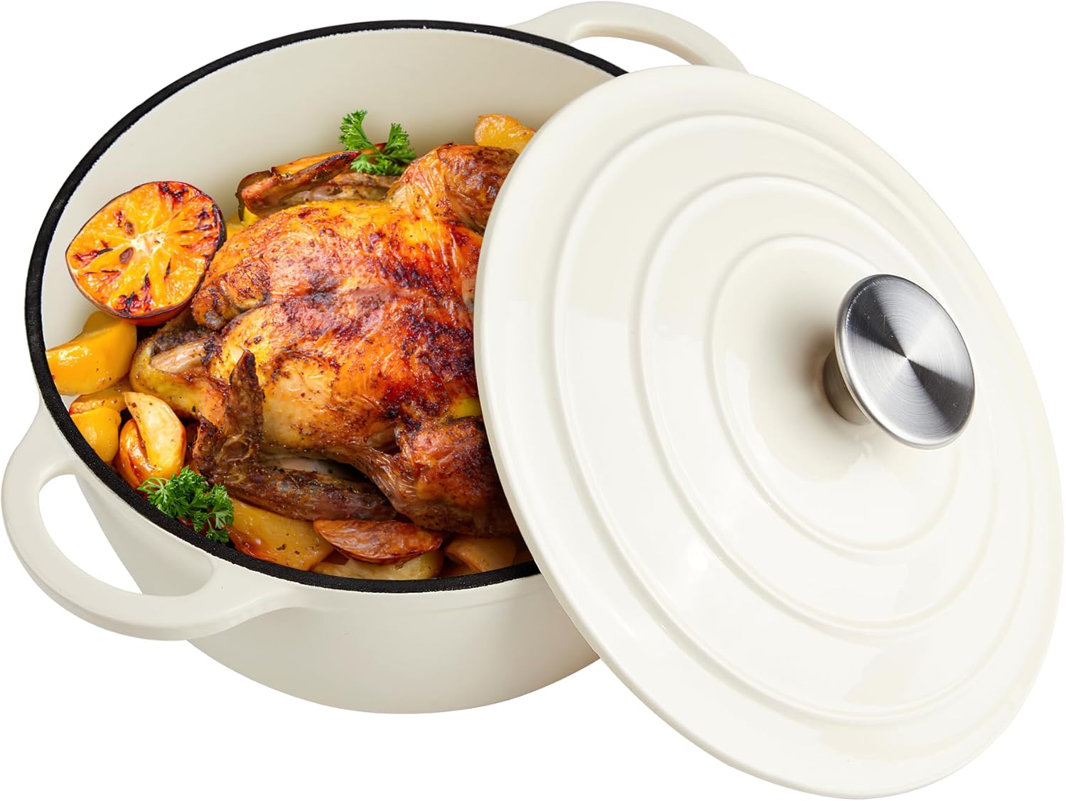 6 Quart Enameled Cast Iron Dutch Oven for Versatile Cooking