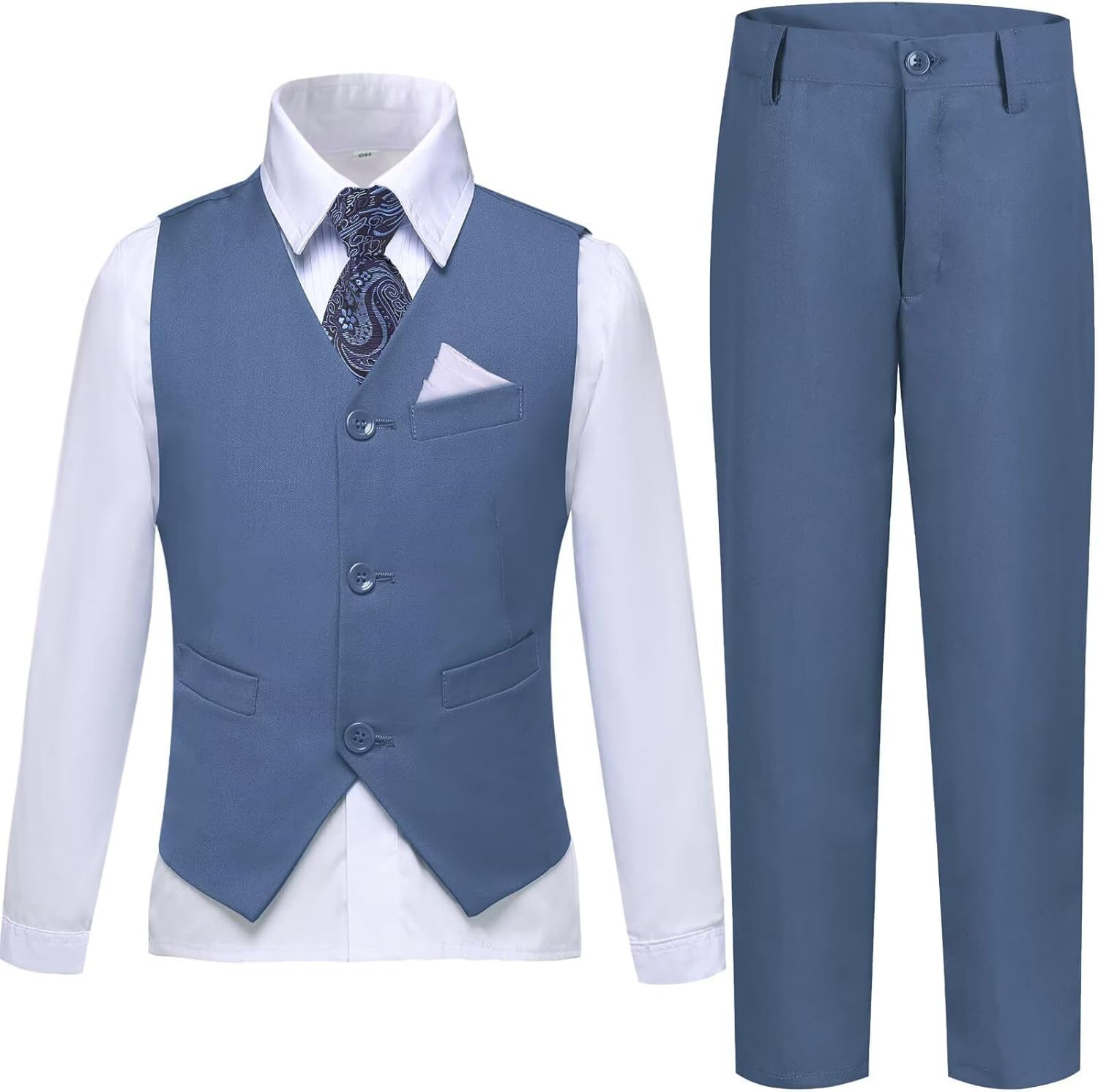 Boys Suit Formal Dress Pants Vest Suit Set for Special Events