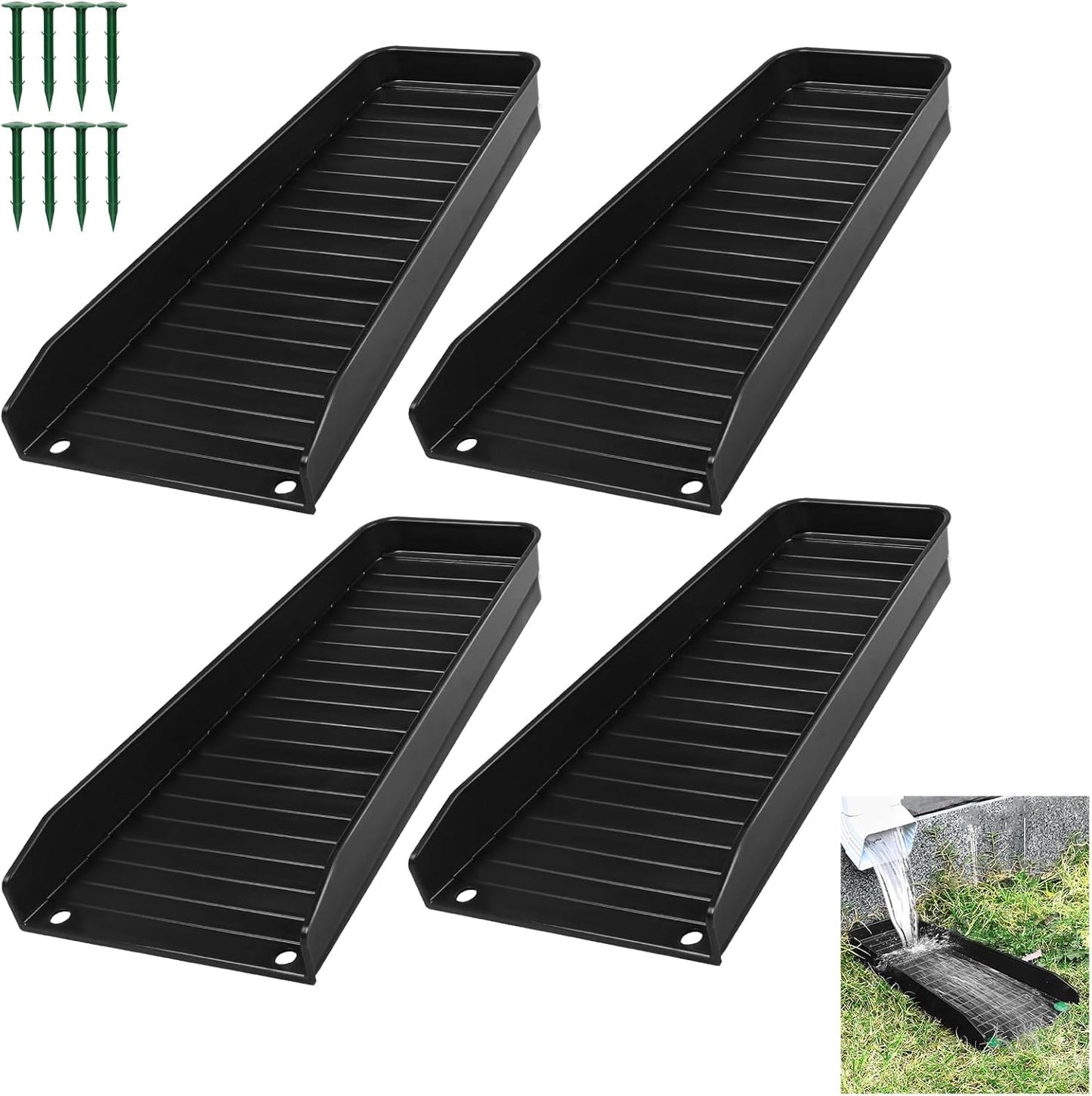 Rain-Gutter Downspout Splash Block for Efficient Drainage