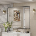 40x36 Inch Black Metal Framed Bathroom Mirror for Wall Decor