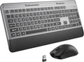 Silent Wireless Keyboard and Mouse Combo - Large Print Cover, Quiet