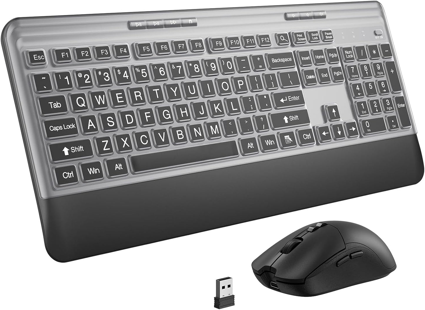 Silent Wireless Keyboard and Mouse Combo for Ergonomic Comfort