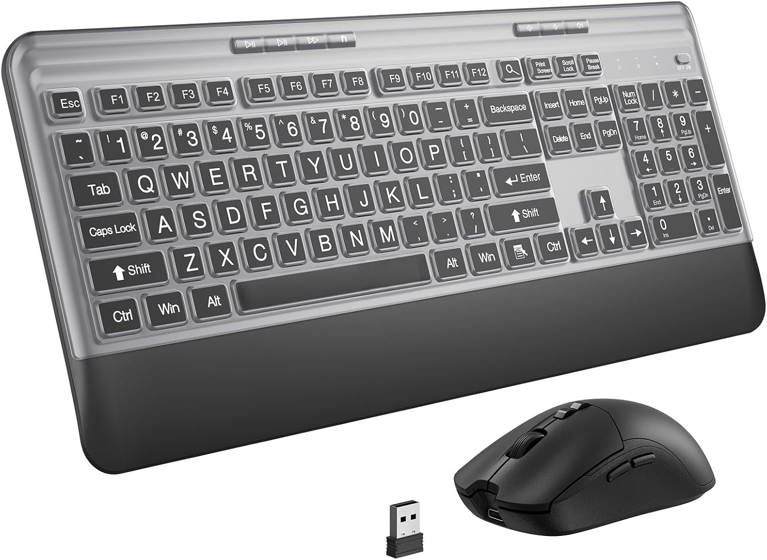 Silent Wireless Keyboard and Mouse Combo for Ergonomic Comfort