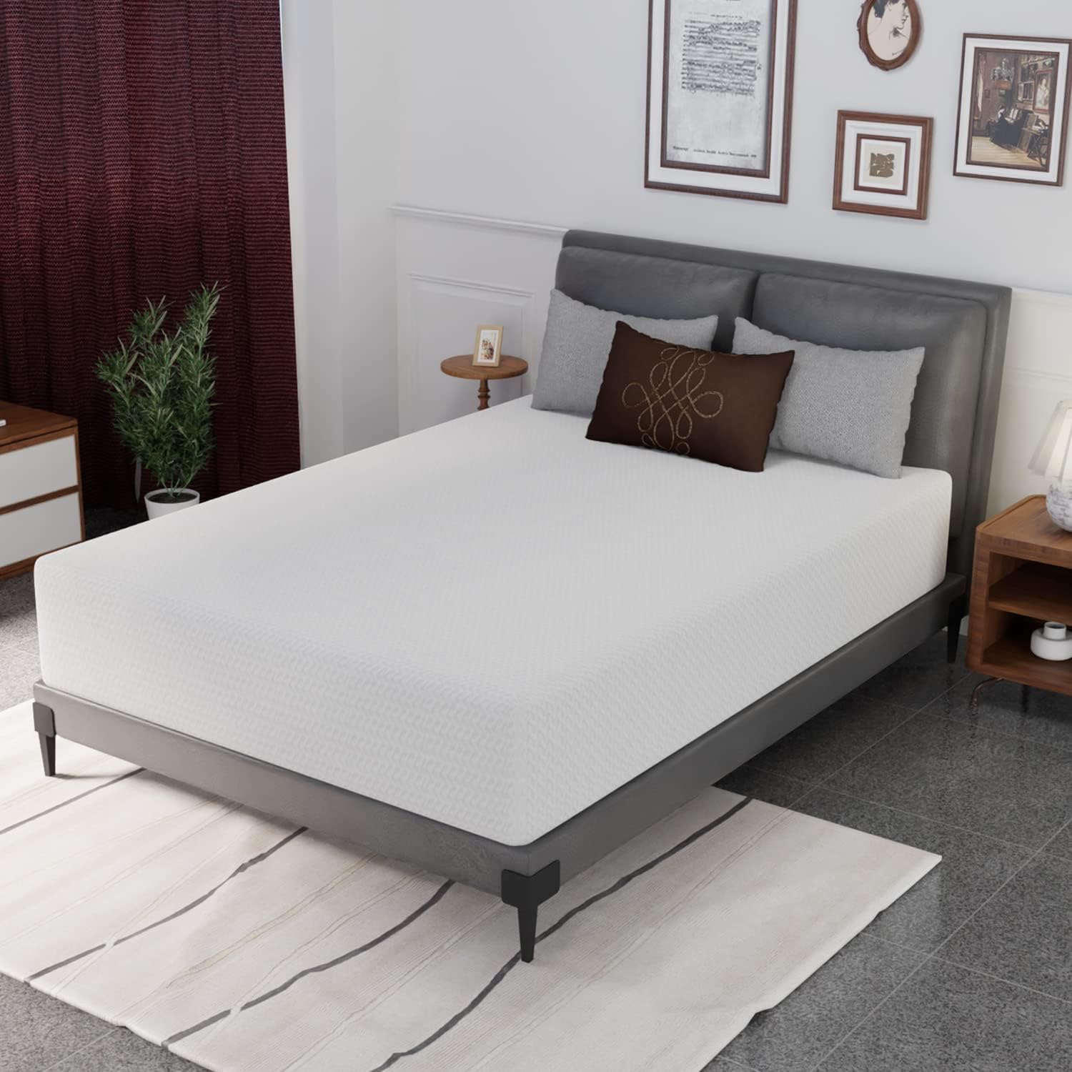 12 Inch Green Tea Memory Foam Mattress for Comfortable Sleep