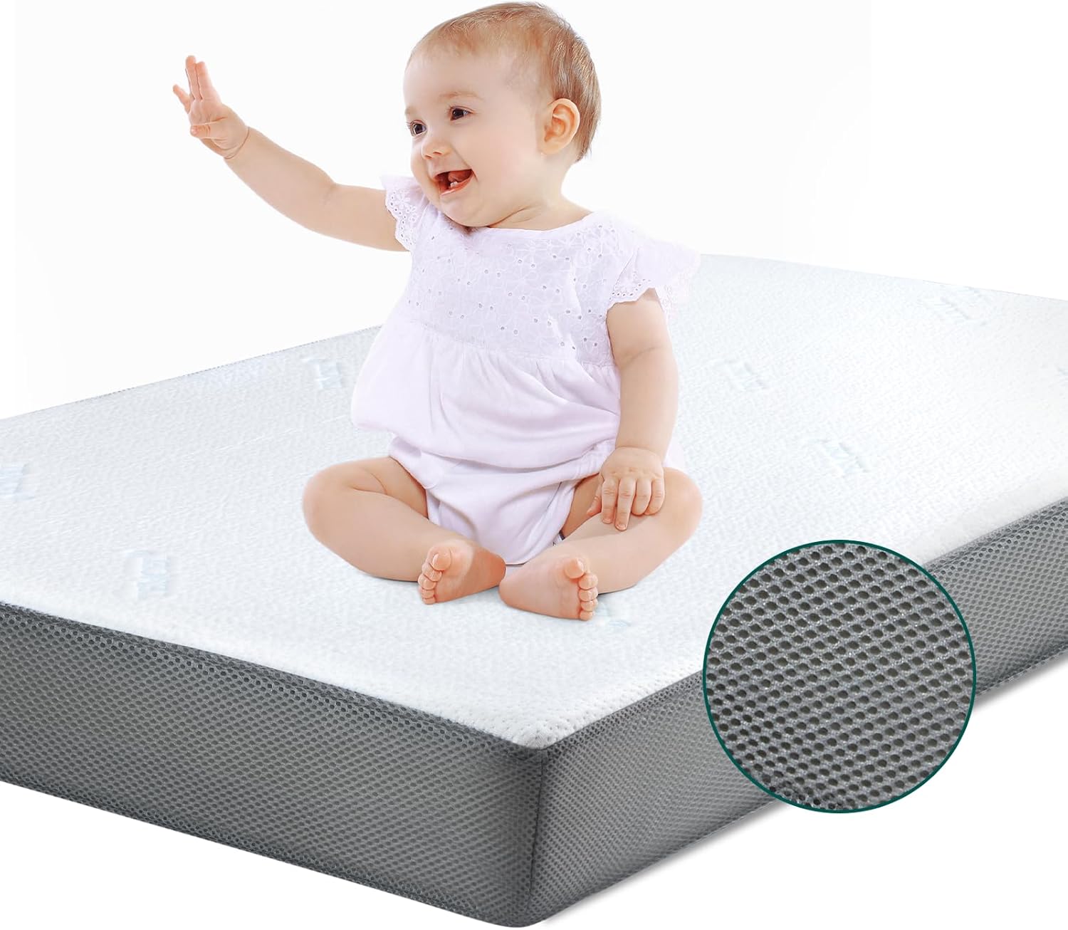 BABELIO Premium Memory Foam Crib Mattress for Toddler Beds