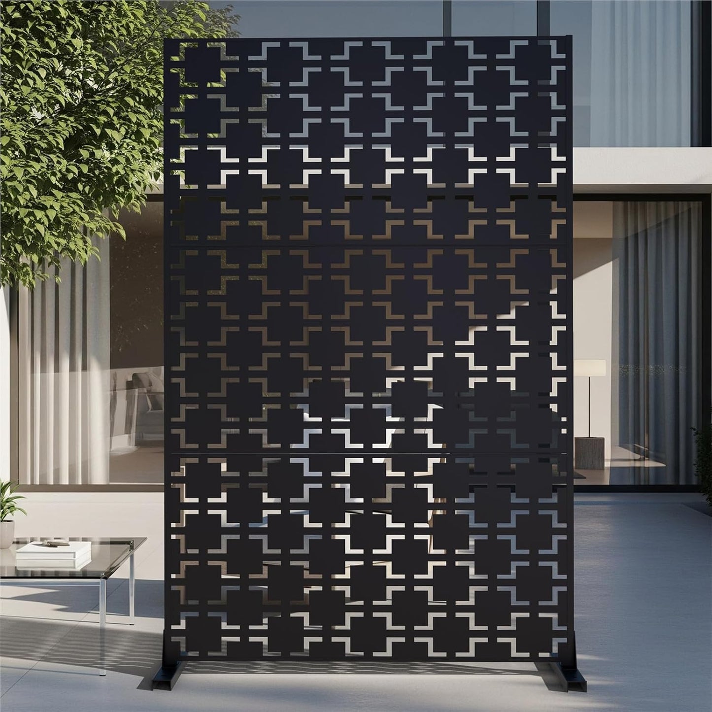72-Inch Metal Privacy Screen for Outdoor Room Divider Use