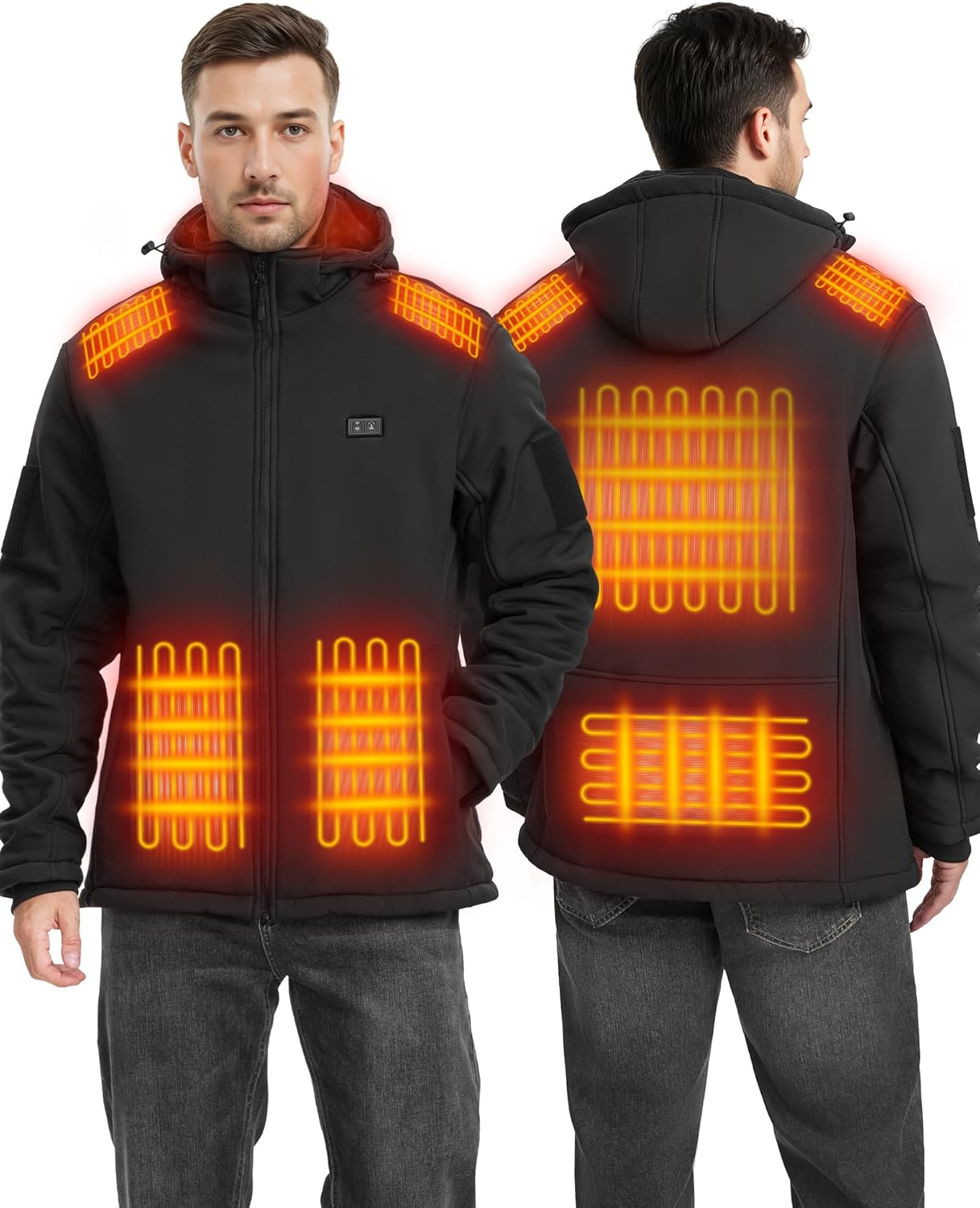 Heated Jacket for Men with 16000mAh Battery Pack and Hood