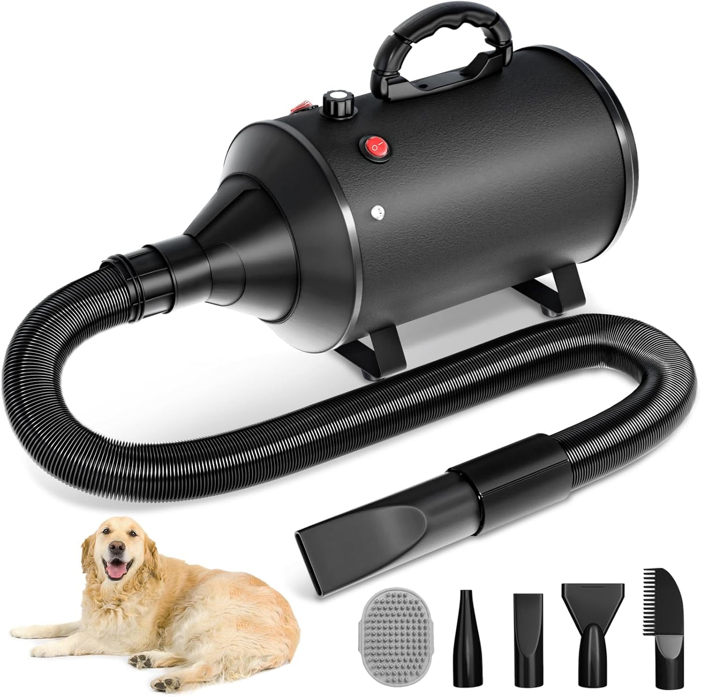 High Velocity Blow Dryer for Dogs with Adjustable Speed and Heat