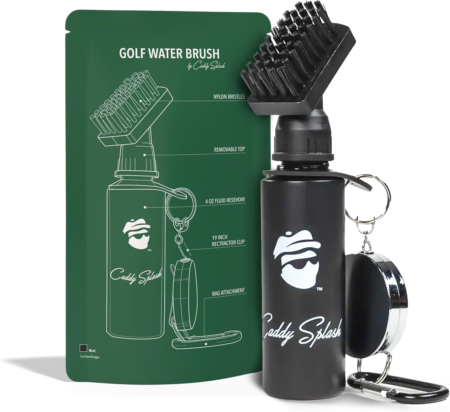 Golf Club Cleaner with Retractable Clip - Easy Water Cleaning - USA Made