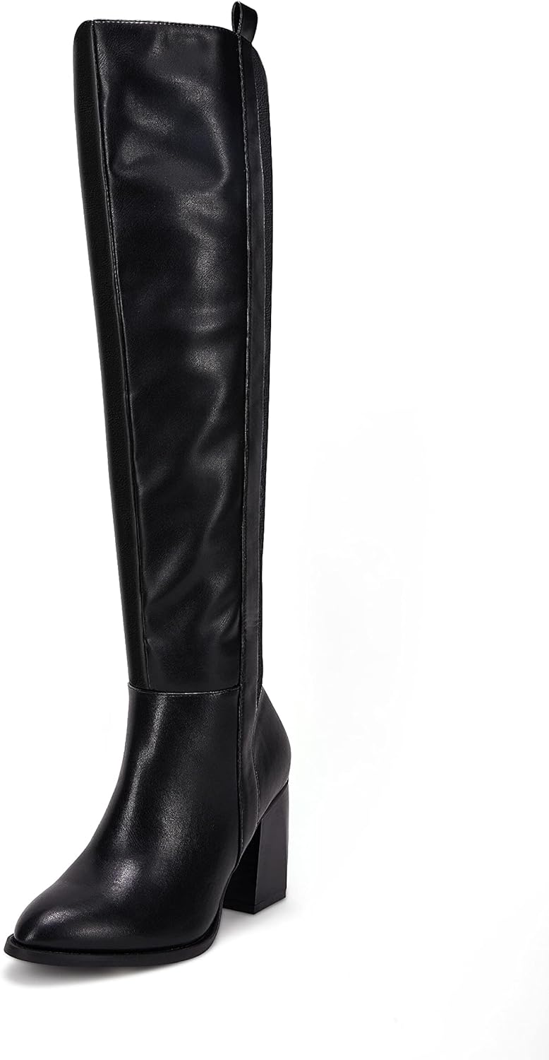Ermonn Womens Faux Suede Knee High Boots for Winter Style