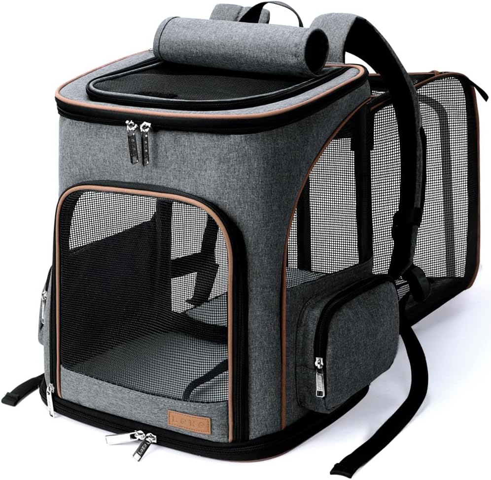 Lekereise Expandable Cat Backpack Carrier for Small Pets