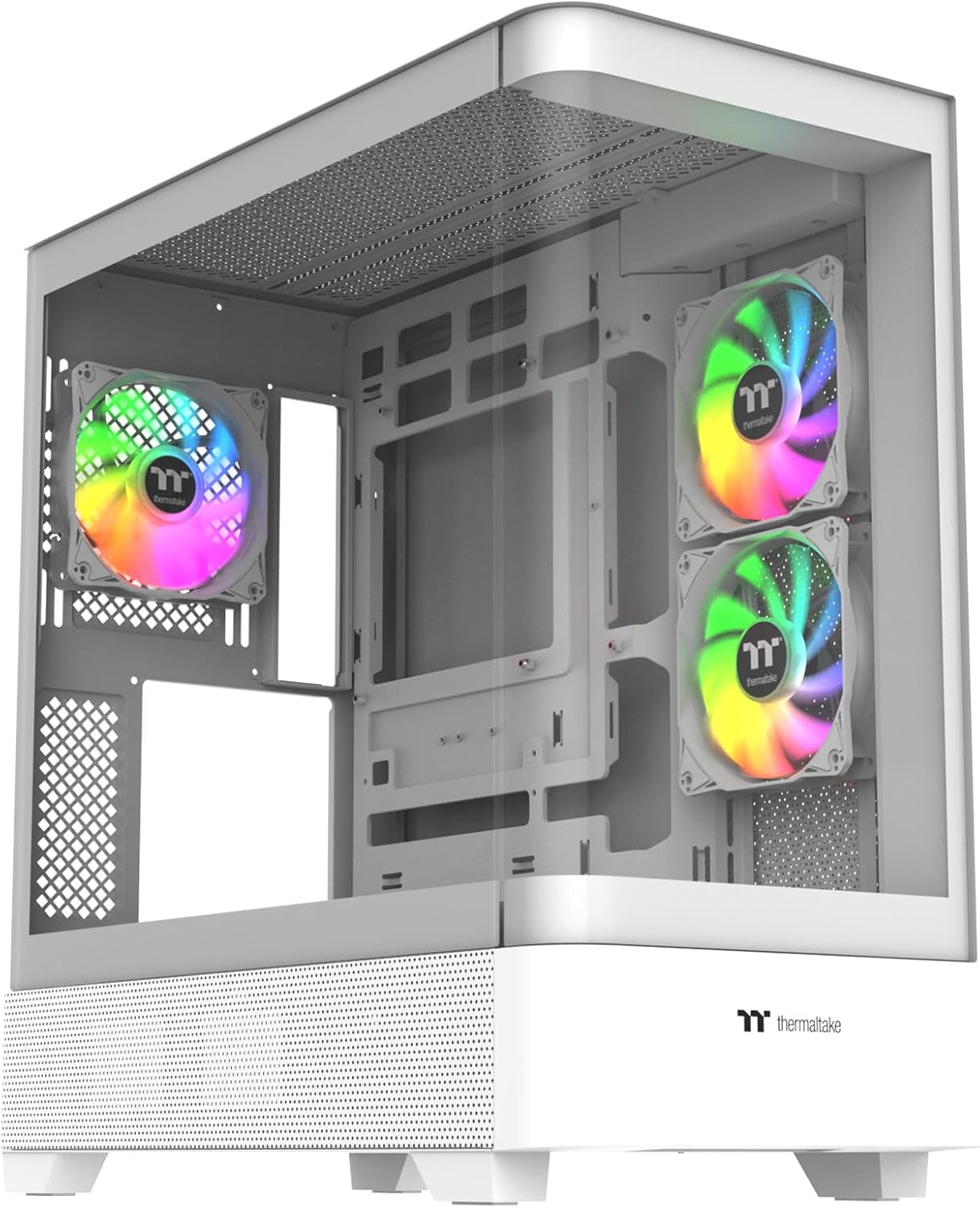 Mid Tower Case with Curved Glass and ARGB Fans for Cooling