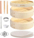 Bamboo Steamer Basket Set for Healthy Cooking and Asian Cuisine