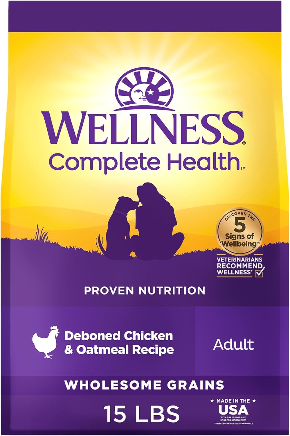 Wellness Complete Health Dry Dog Food with Grains for Adults