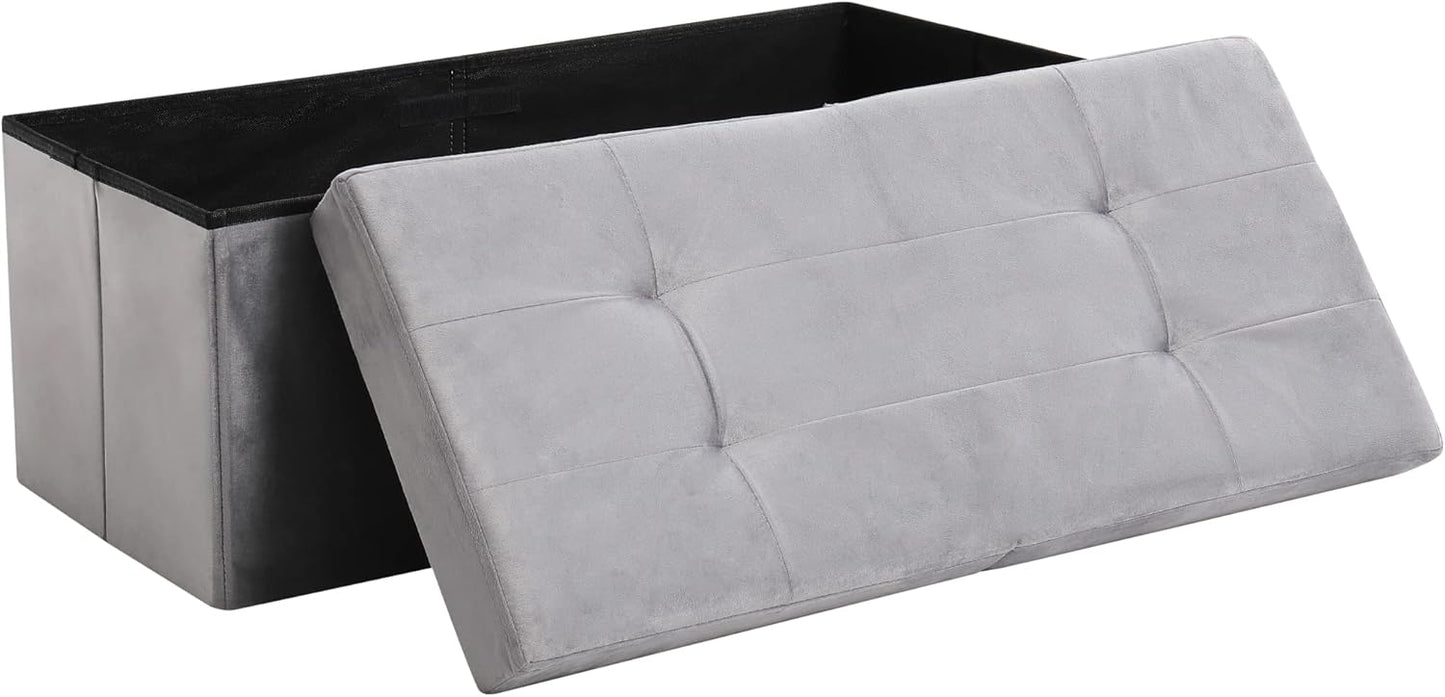 CUYOCA Storage Ottoman Bench: Stylish Foldable Footrest Seat