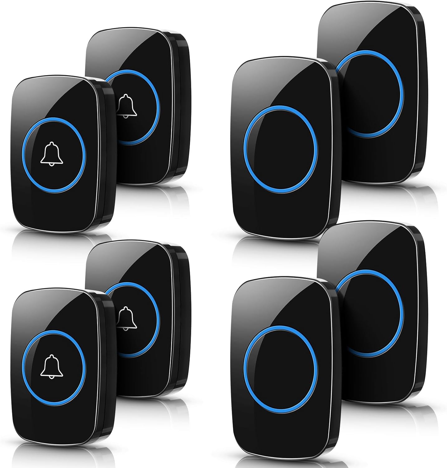 Wireless Doorbell Kit: 8 Pcs, 1000 FT Range, 60 Chimes, LED Flash - Fabbay