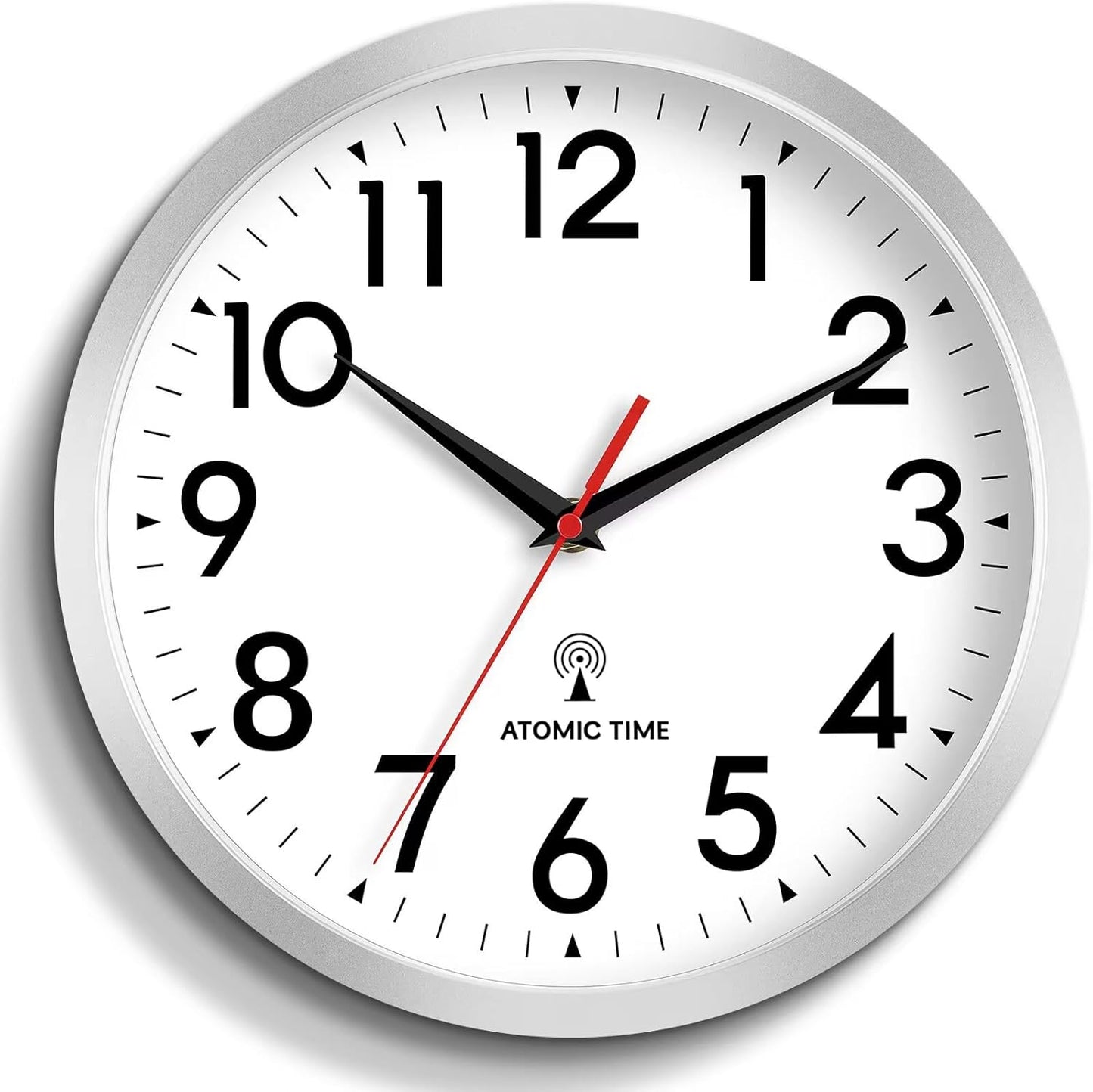 Atomic Wall Clock Analog 14 Inch Battery Operated for Home