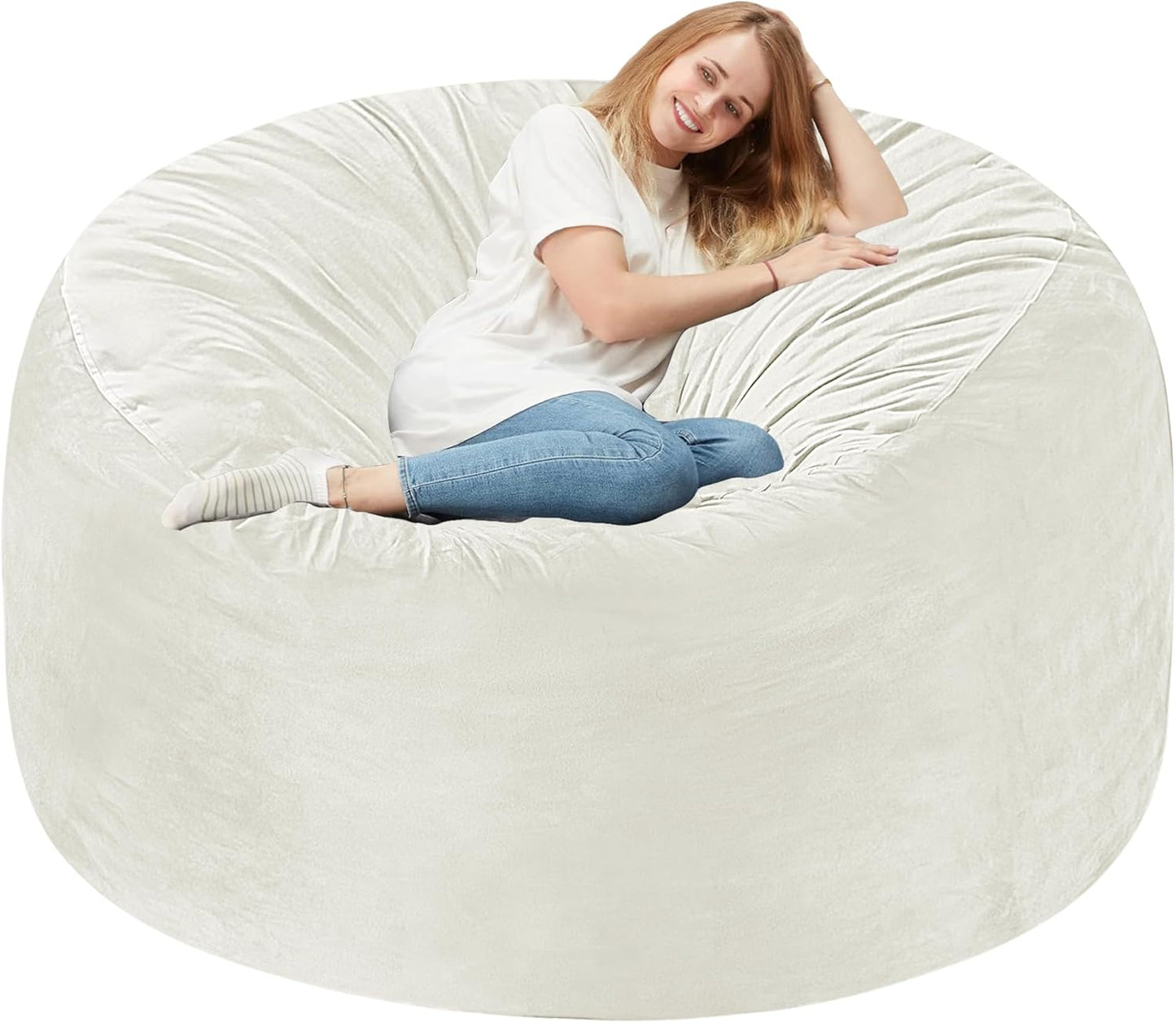 Homguava 5 FT Bean Bag Chair with Memory Foam for Comfort
