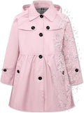 Girl's Rain Jacket Lightweight Hooded Trench Coat - Cute Plaid Lined