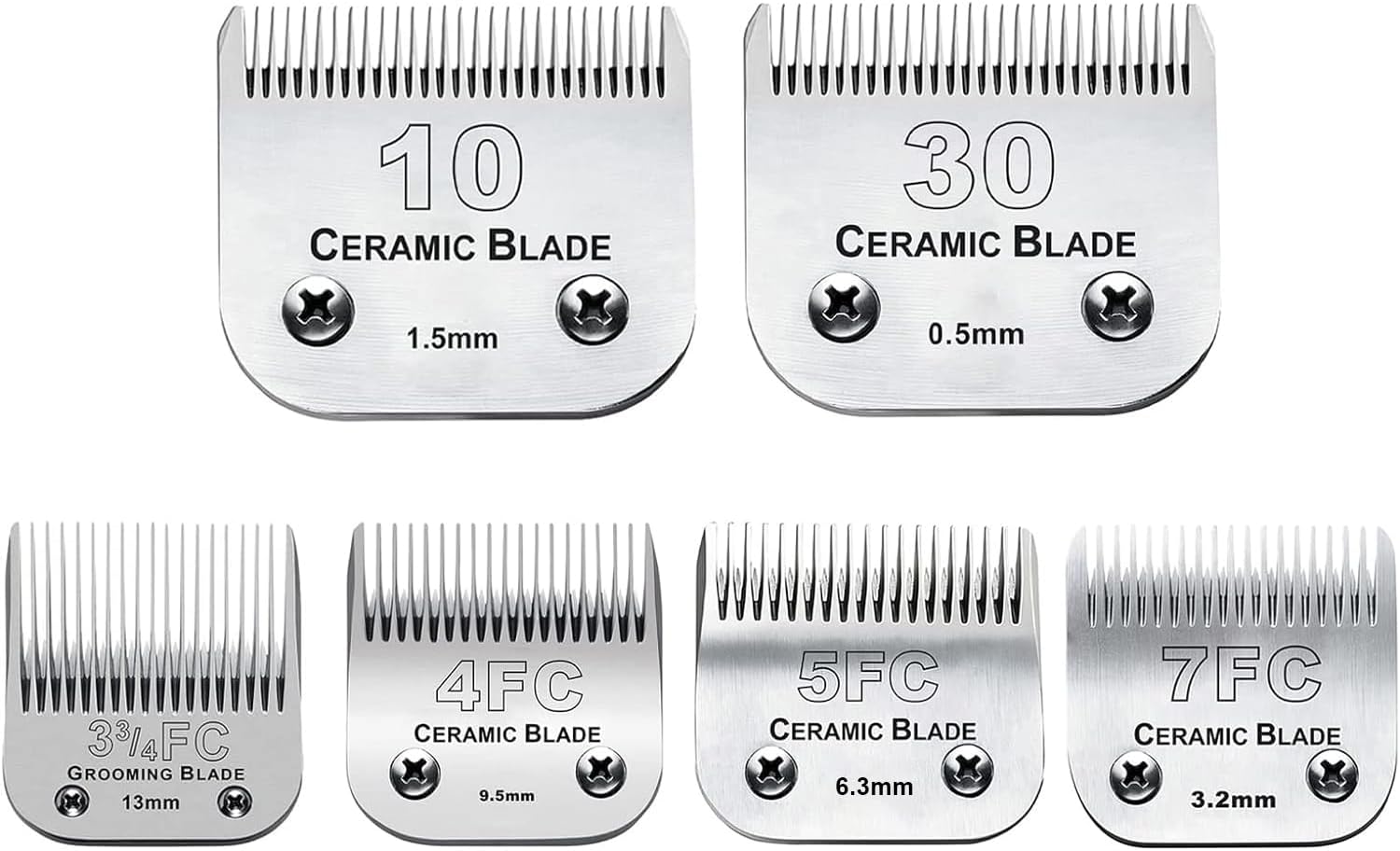 6Pack Dog Grooming Replacement Blades for Andis & Oster Clippers