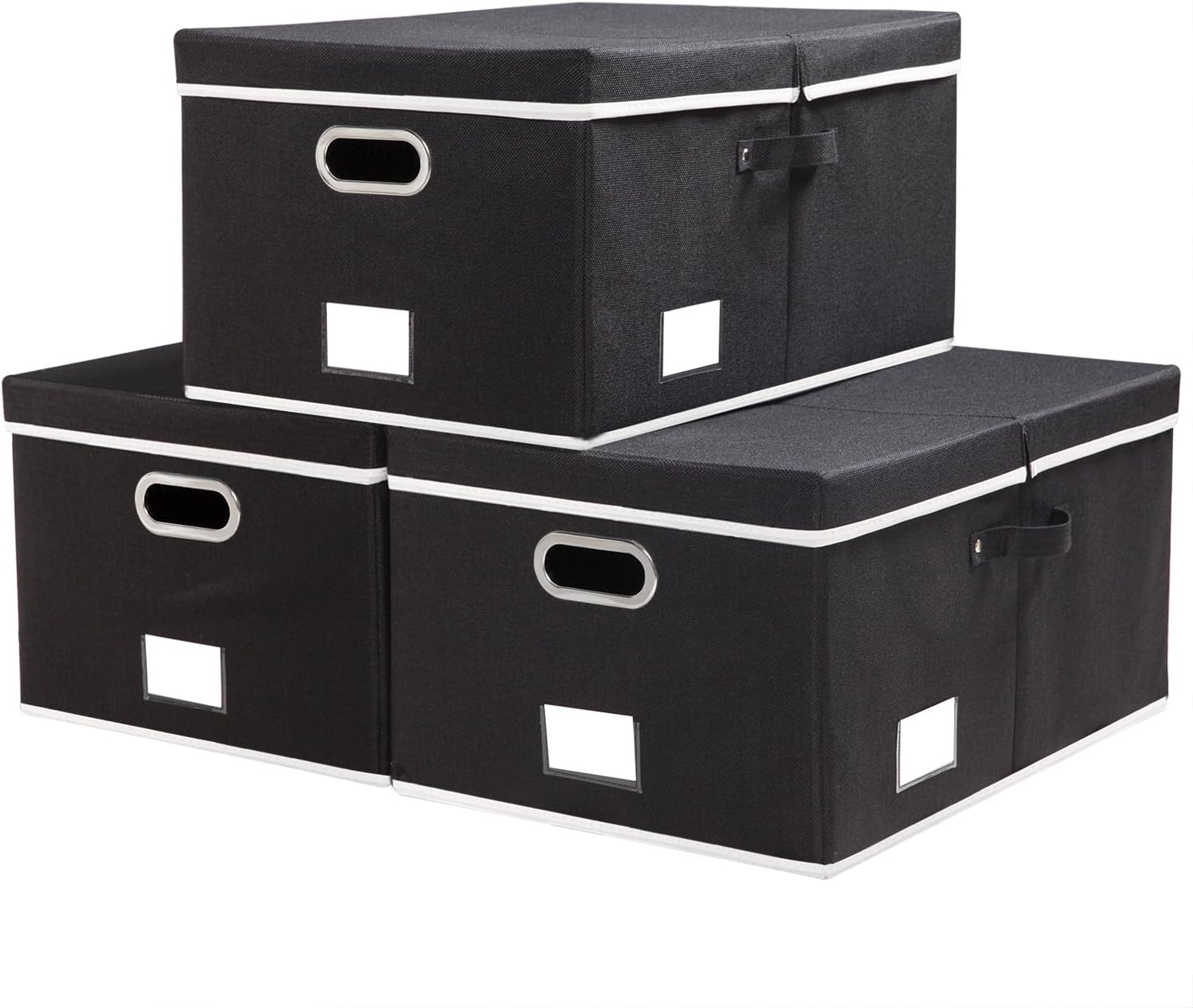 PRANDOM Storage Boxes with Lids for Home and Office Organization