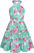 Girls Summer Dress Off Shoulder Floral A-line Midi Dress 5-14Y