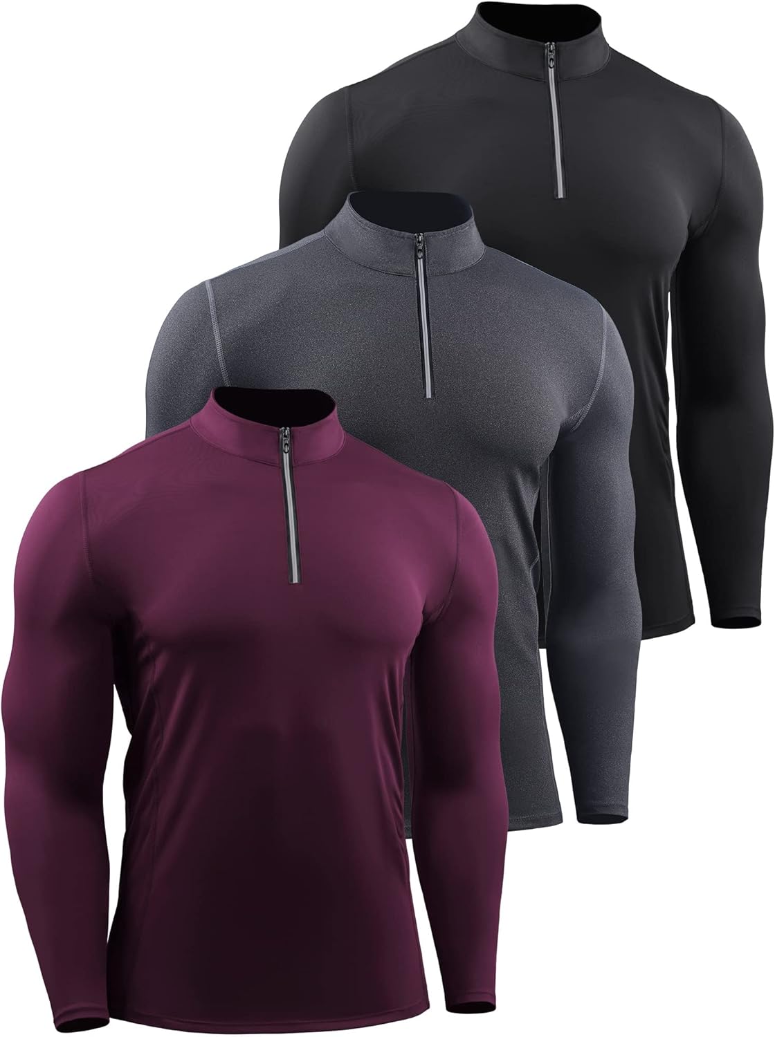 NELEUS Men's 3 Pack Athletic Compression Shirts for Performance