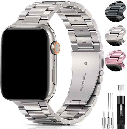 Stainless Steel Apple Watch Band - Compatible with Multiple Models - PODOEIL