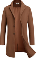 Mens Wool Blend Overcoat Trench - Classic Winter Peacoat