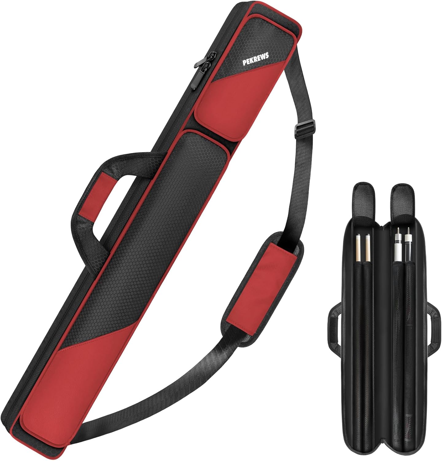 Sturdy Pool Cue Case for 2 Sticks with Ample Storage Space