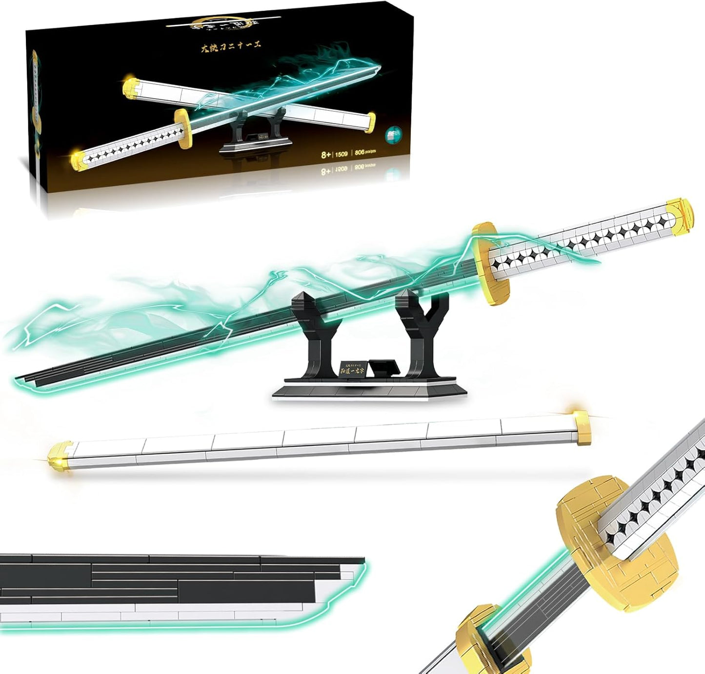 Anime Cosplay Swords Building Set - 39IN Zoro Katana for Fans