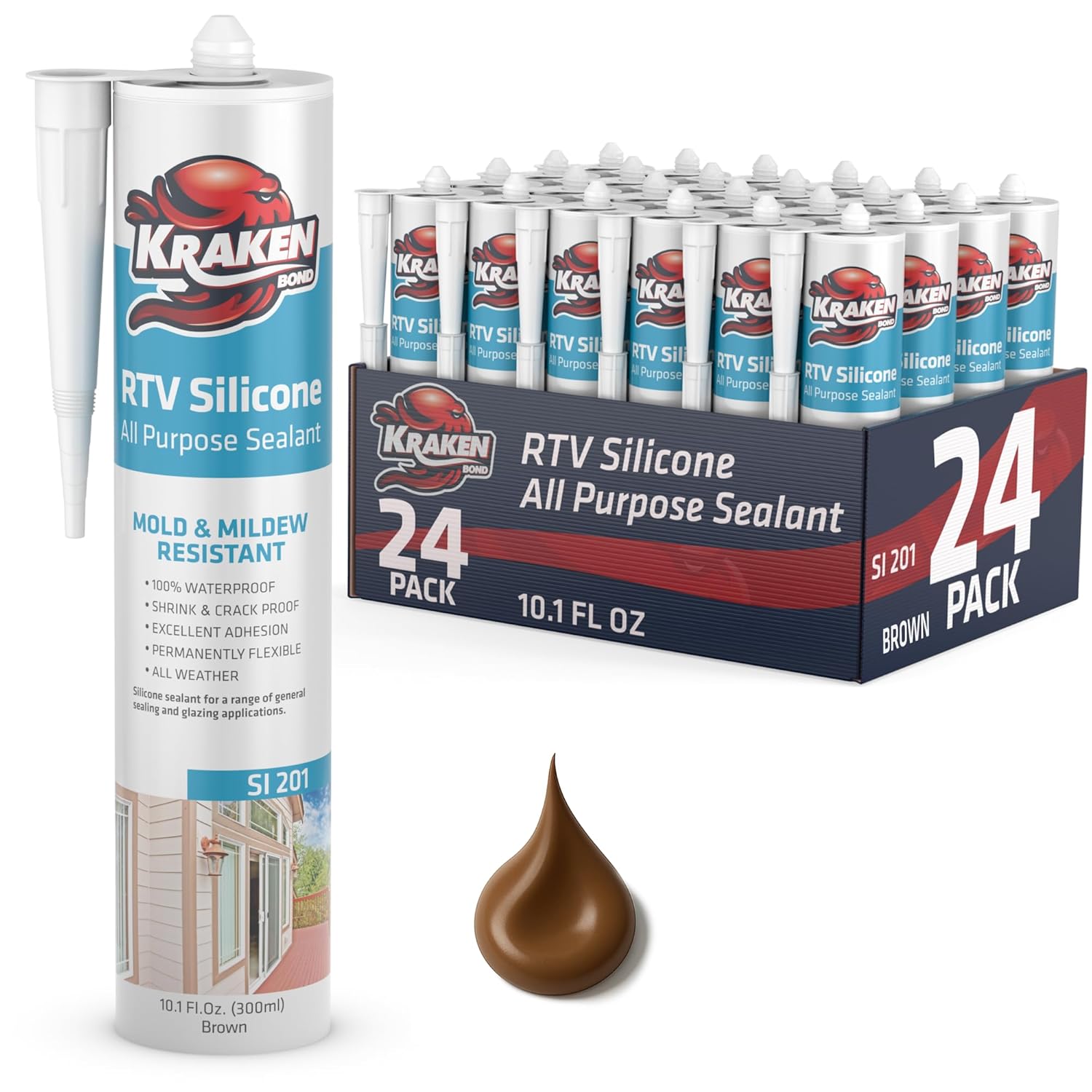 Kraken Bond Brown Silicone Sealant for Kitchen and Bathroom Use