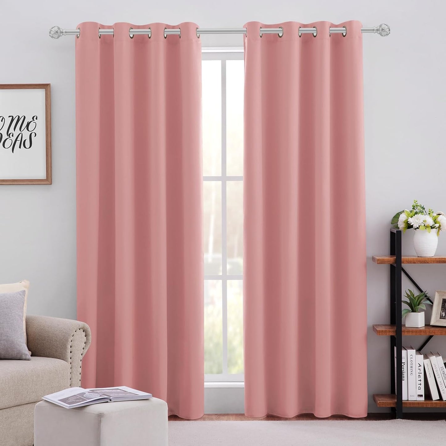 Coral Blackout Curtains for Bedroom - Room Darkening Panels