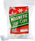 Magnetic Christmas Light Clips 100 Pack - Extra Strong Outdoor Clips