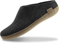 Glerups Unisex Felted Wool Slip-On Slippers with Leather Sole