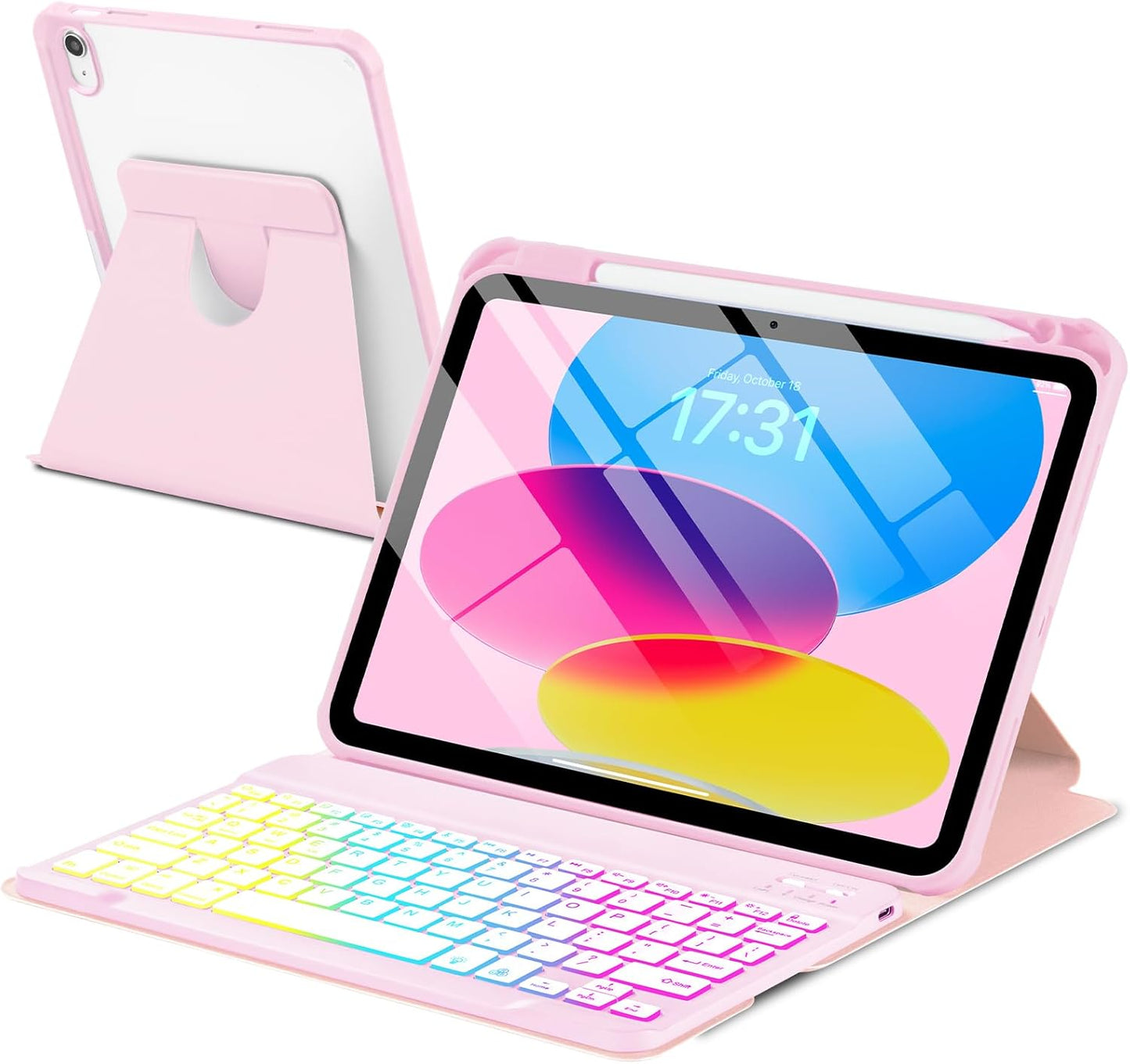Rainbow Backlit Keyboard Case for iPad 11th 10th Gen 11/10.9 in
