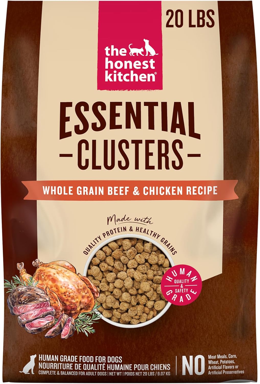 Essential Clusters Dog Food Whole Grain Beef & Chicken 20 lb Bag