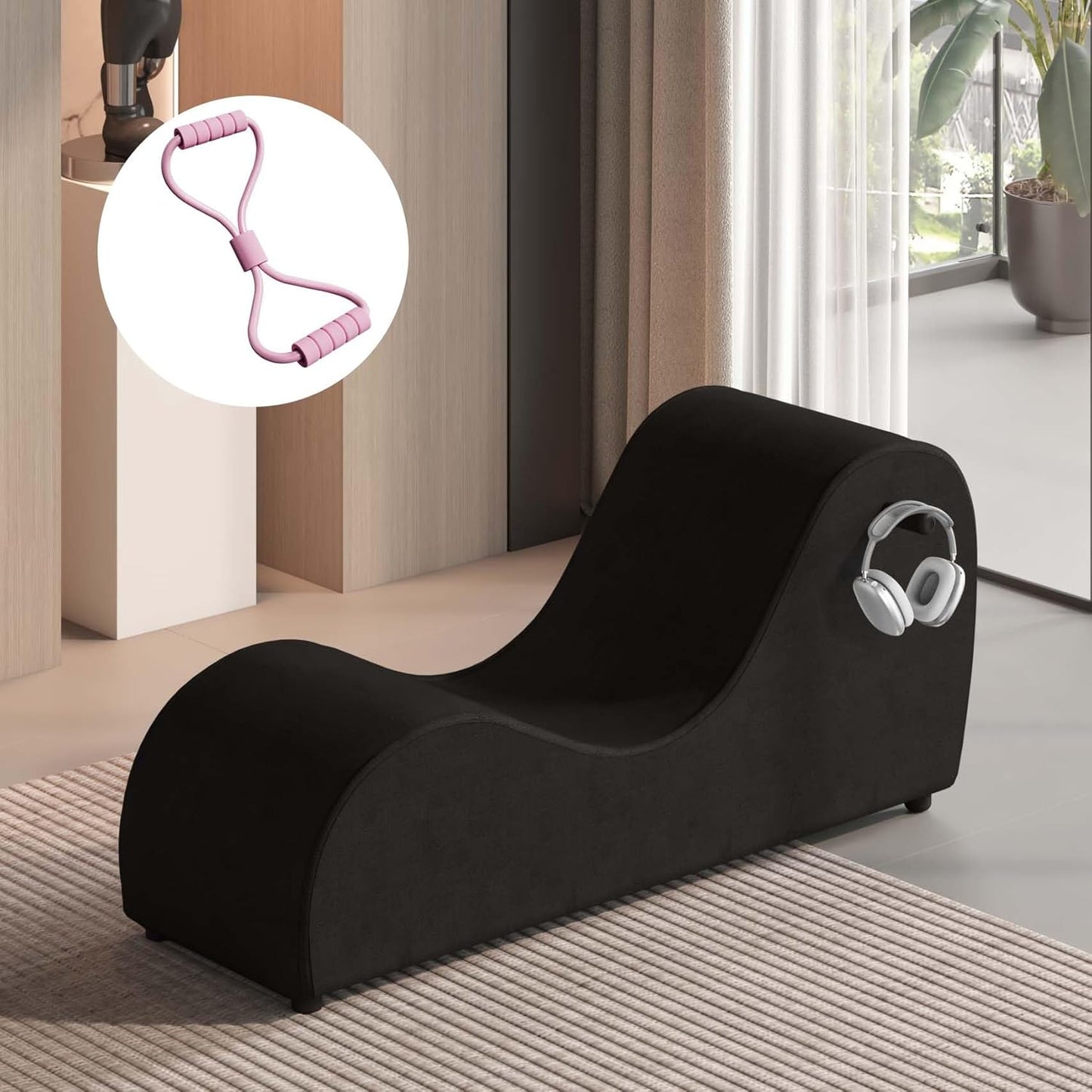 FRATUNAR Curved Yoga Chair for Relaxation