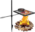 REDCAMP Swivel Campfire Grill Heavy Duty Steel Grate - Adjustable Open