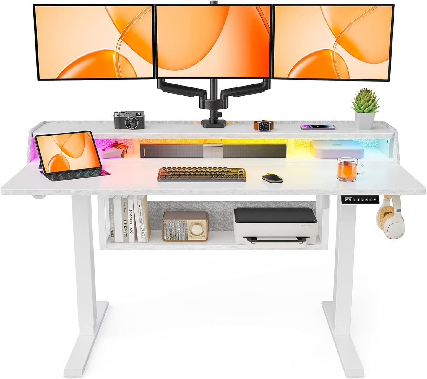 ErGear Electric Standing Desk with Storage Shelves