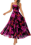 Women Summer Floral Maxi Dress - Elegant Spaghetti Strap Fit