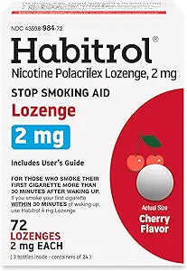 Habitrol Nicotine Lozenges 2 mg Cherry Flavor for Quitting