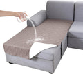 Genina 100% Waterproof Sectional Couch Cover for Left Chaise - Taupe