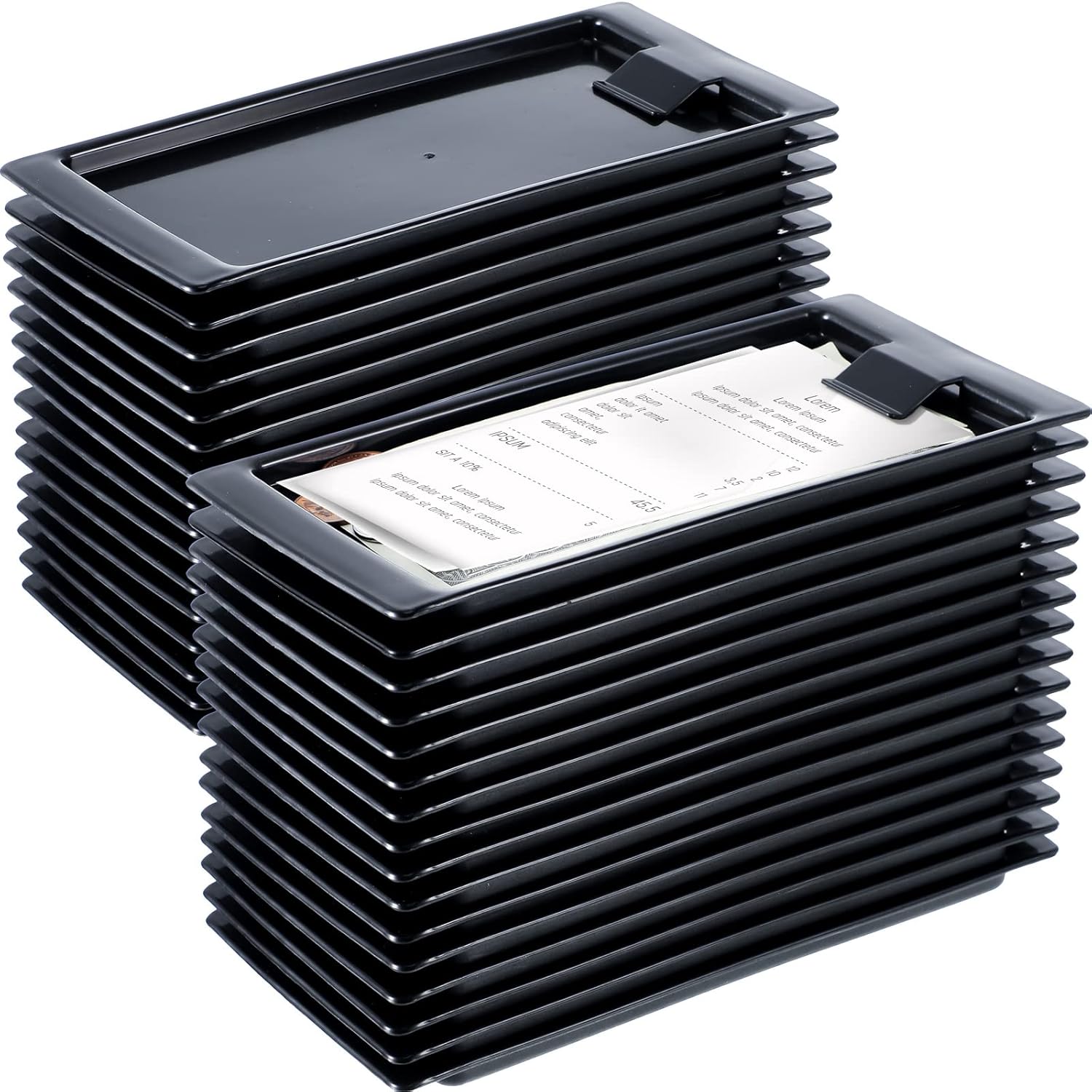 Black Check Holders for Restaurants and Bars - 32 Pieces Set