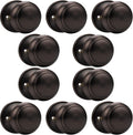 Probrico Flat Ball Single Dummy Door Knobs 10 Pack - Oil Rubbed Bronze
